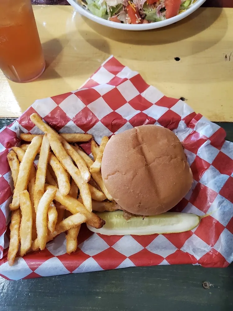 Pulled Pork Sandwich and Fries